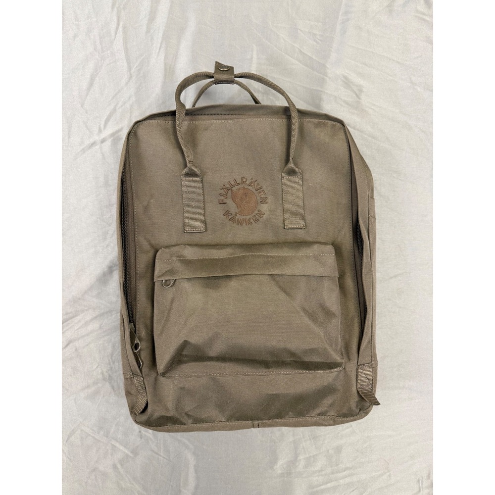Fjallraven Re-Kanken Backpack Olive Green Brown Recycled Polyester 23548 Bag